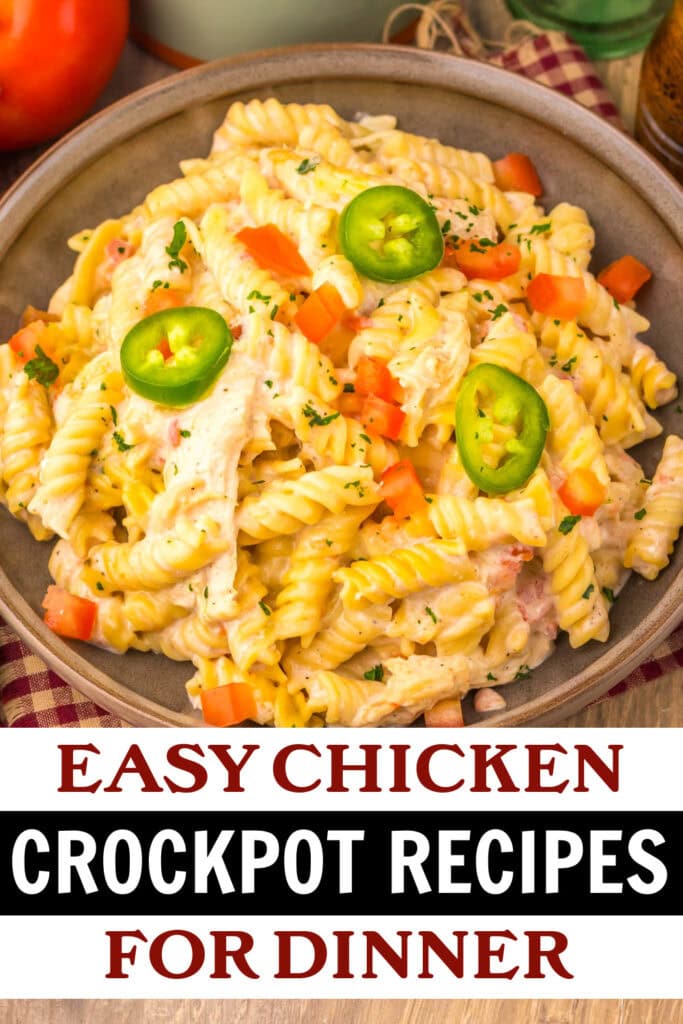 chicken crockpot recipes - Slow Cooker Creamy Queso Chicken Pasta copy