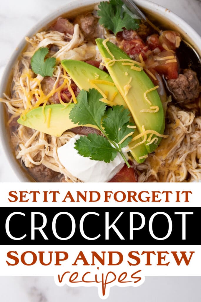 crockpot soup - Slow Cooker Chicken and Beef Taco Soup copy
