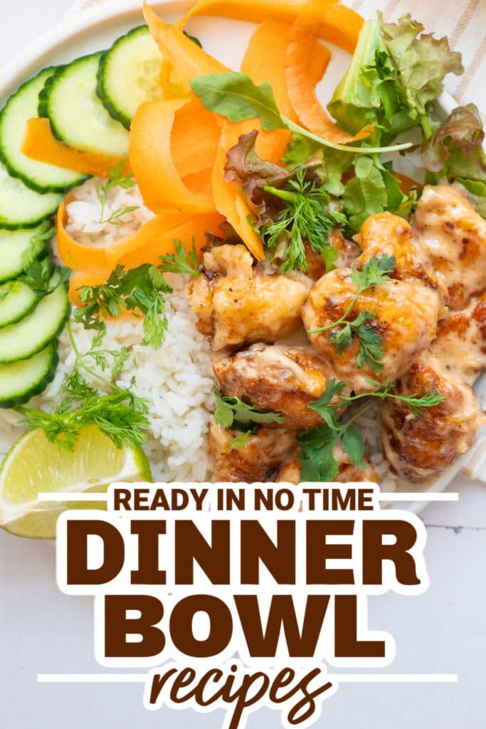 dinner bowl recipes - Bang Bang Chicken and Rice Bowl copy