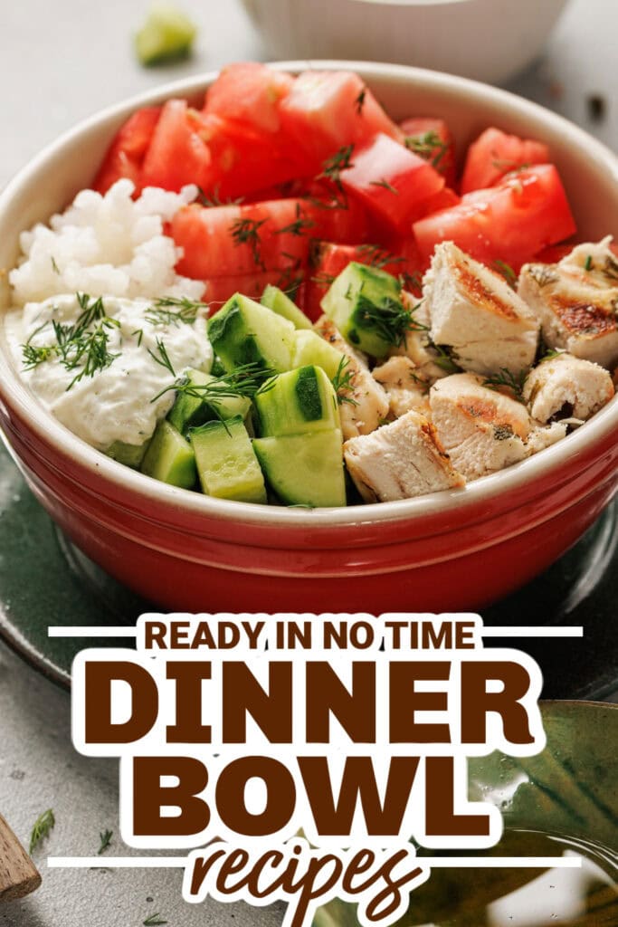 dinner bowl recipes - Mediterranean Lemon-Dill Chicken Bowl copy