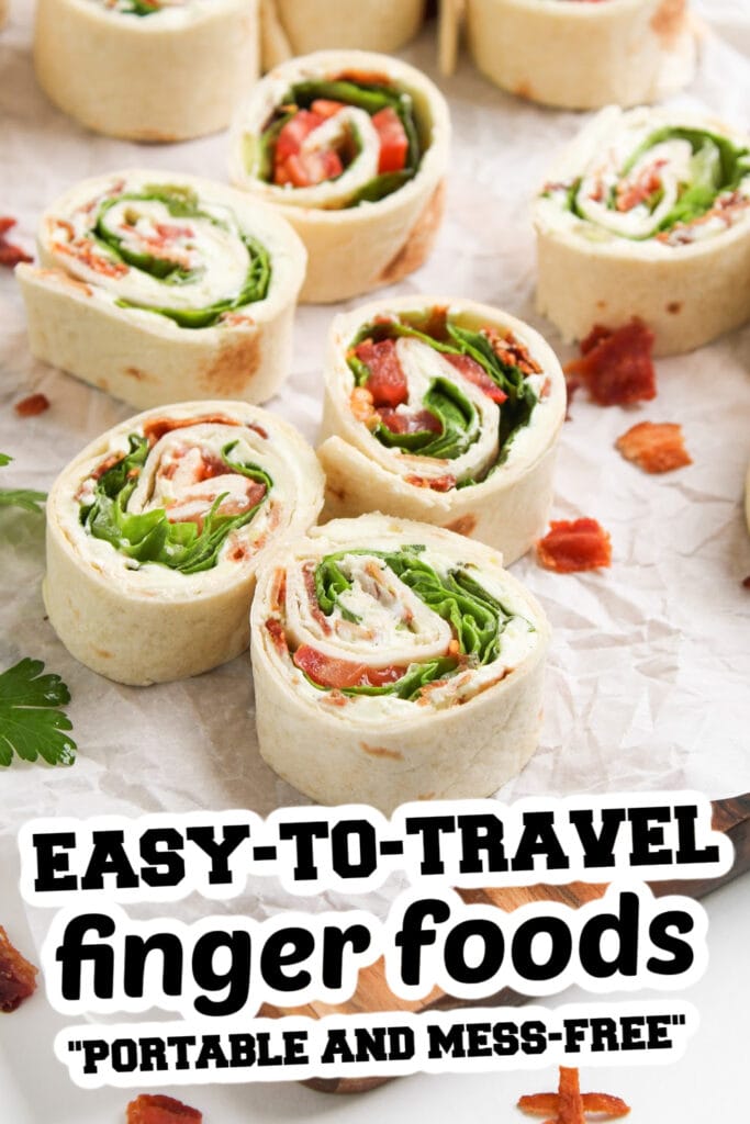 easy to travel finger food -BLT Pinwheel Sandwiches