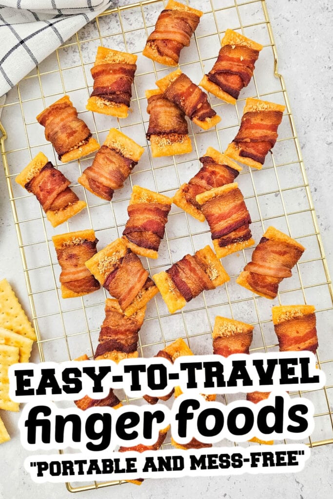 easy to travel finger food -Bacon Wrapped Crackers