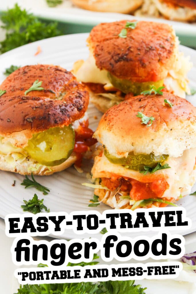 easy to travel finger food -Buffalo Chicken Sliders