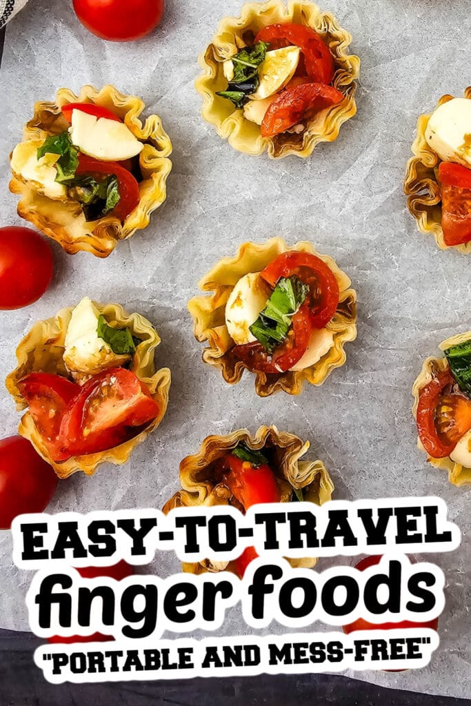 easy to travel finger food -Mini Caprese Cups
