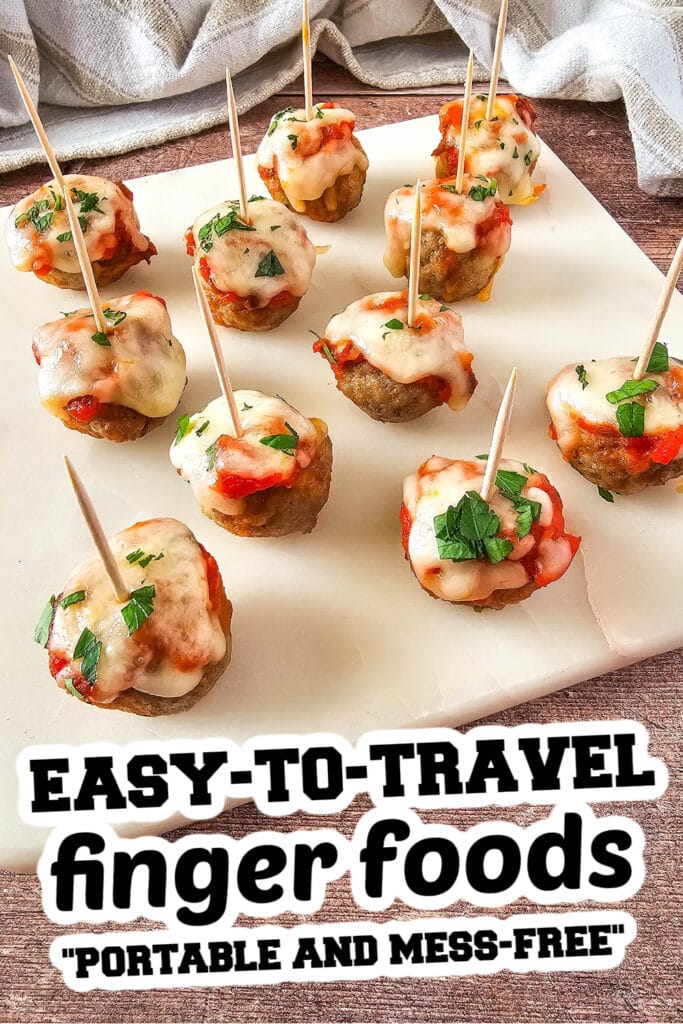 easy to travel finger food - Mini Meatball Marinara Bites