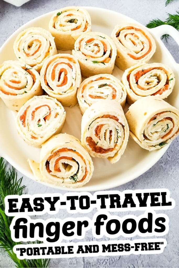 easy to travel finger food -Smoked Salmon Pinwheels