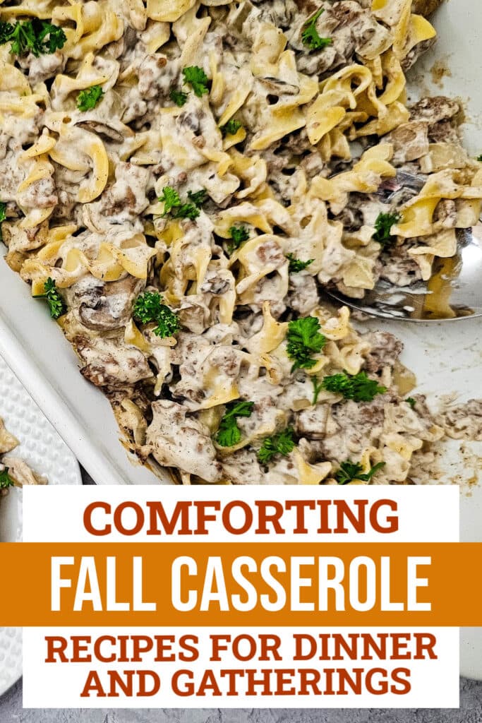 fall casserole recipes - Cheesy Beef Stroganoff Casserole copy