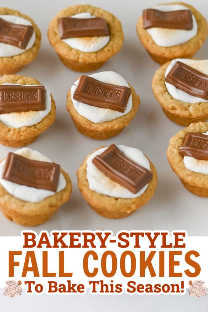 fall cookies - S'mores Cookie Cups