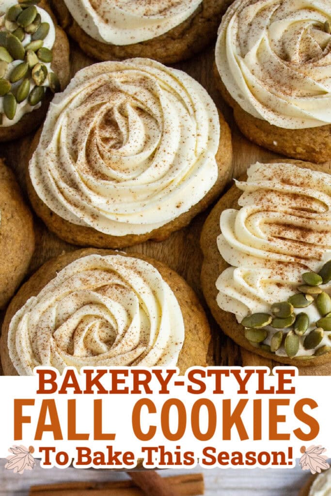 fall cookies - Soft Pumpkin Cookies with Cream Cheese Frosting