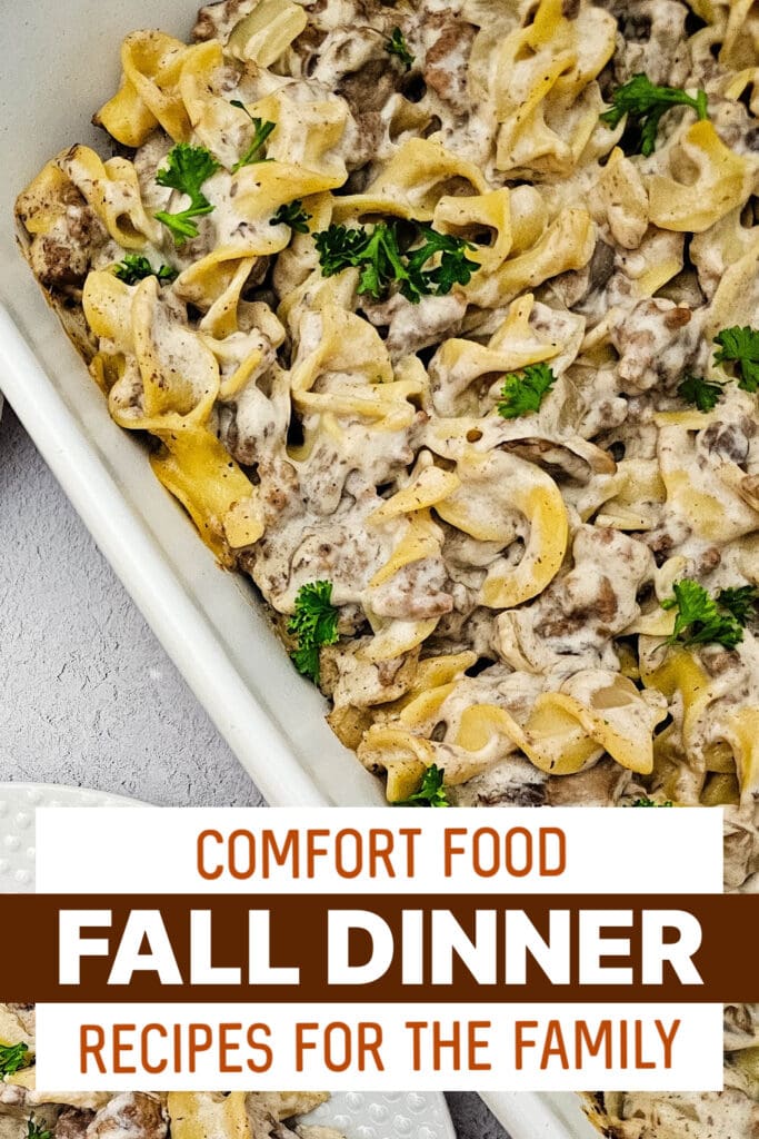 fall dinners - Cheesy Beef Stroganoff Casserole copy