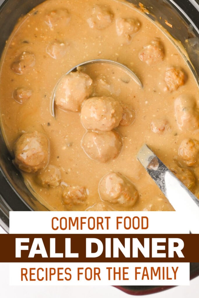 fall dinners - Slow Cooker Creamy Meatballs copy