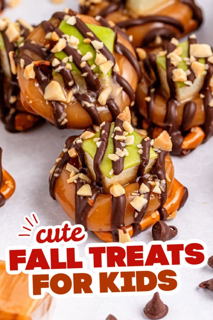 fall treats for kids - Caramel Apple Pretzel Bites copy