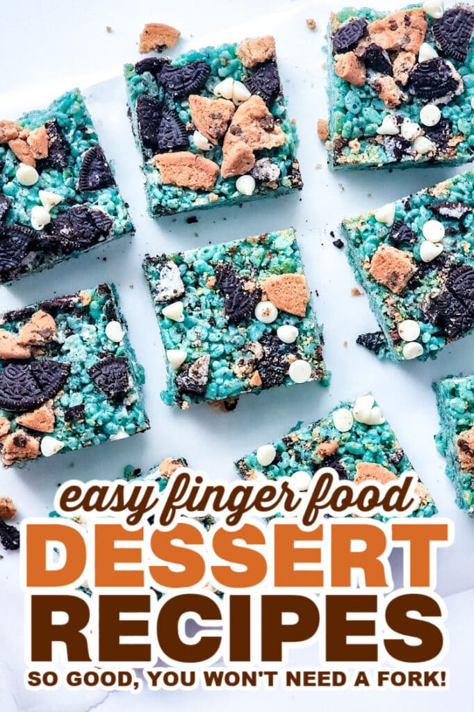 finger food desserts - Cookie Monster Rice Krispies