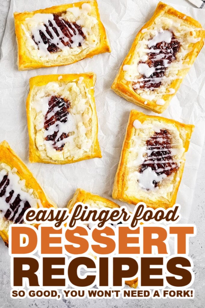 finger food desserts - Flaky Puff Pastry Strawberry Danishes