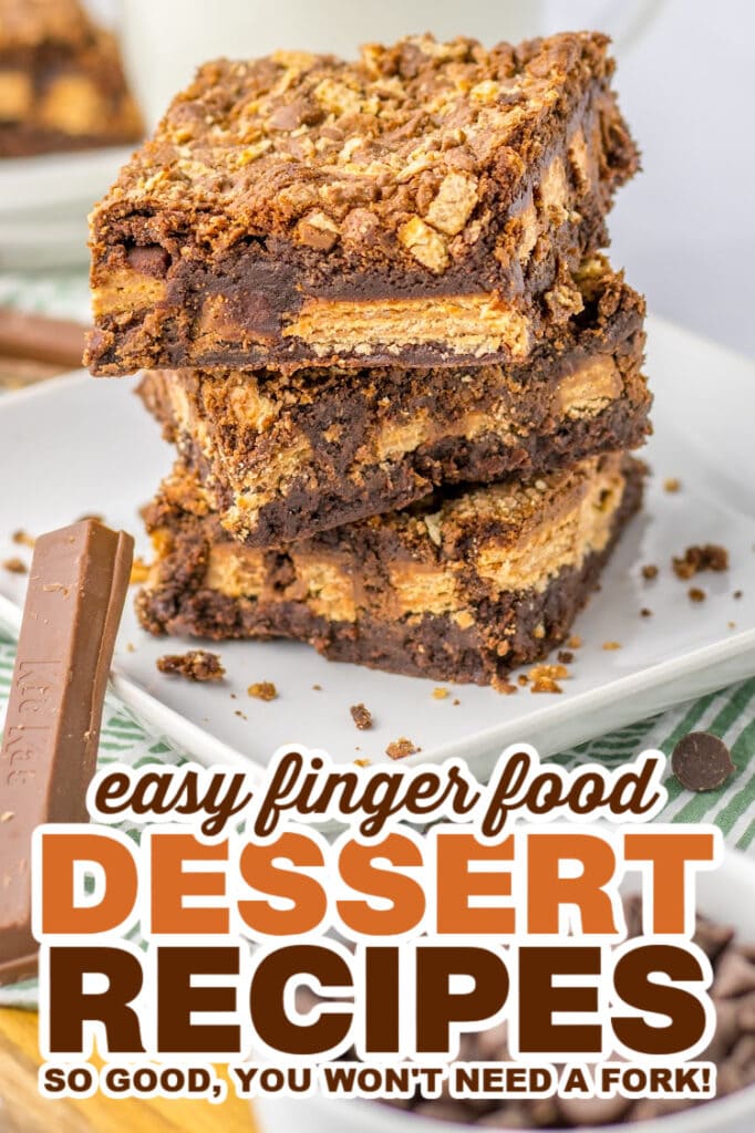 finger food desserts - Kitkat Brownies