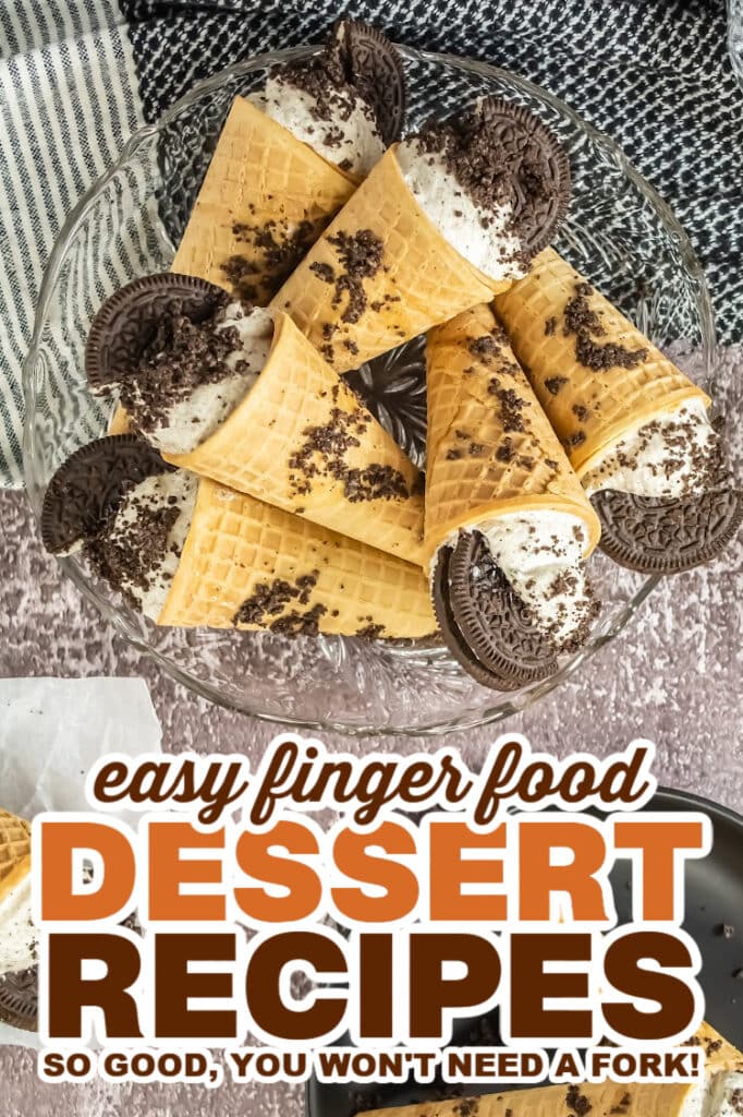 finger food desserts - Oreo Cheesecake Cones