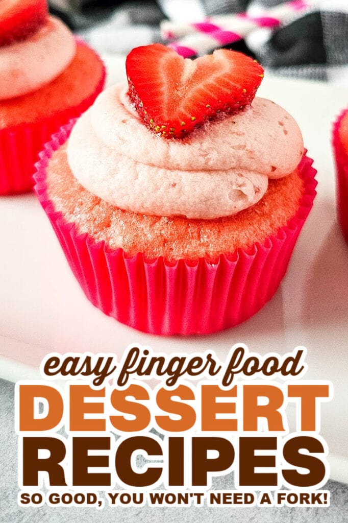 finger food desserts - Strawberry Sprinkle Surprise Cupcakes