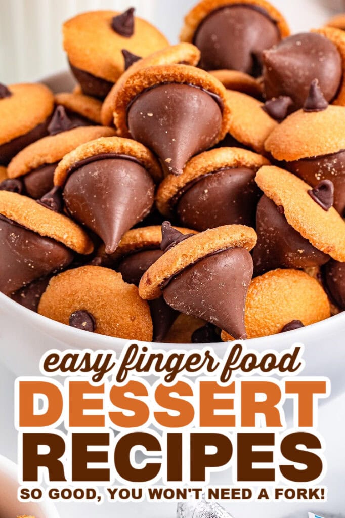 finger food desserts - chocolate kiss acorns