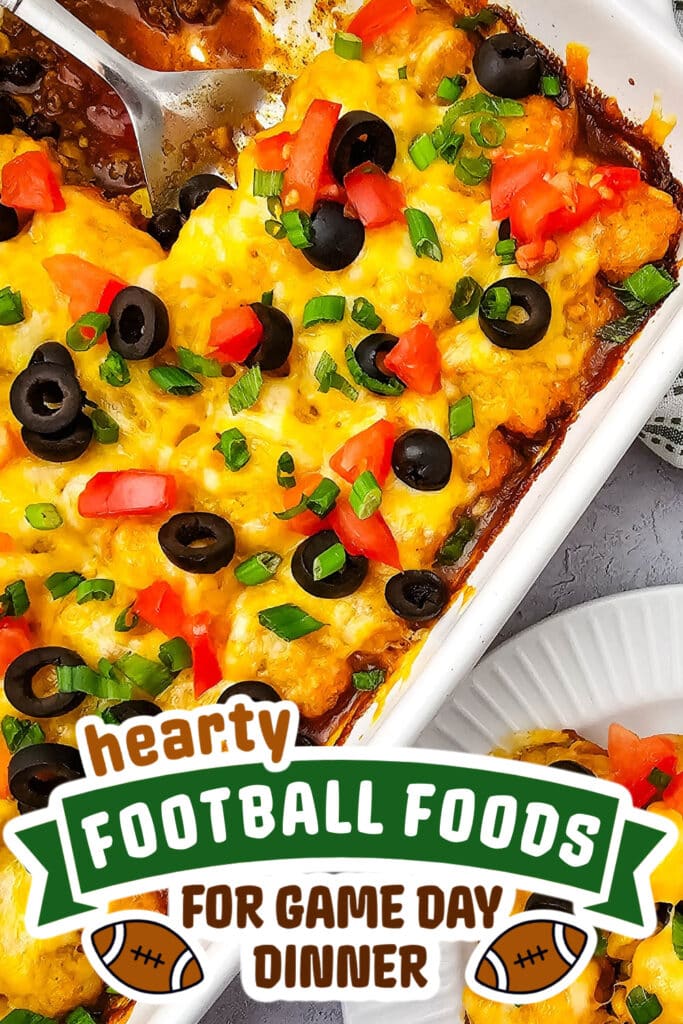 football food ideas - Cheesy Mexican Taco Tater Tot Casserole copy