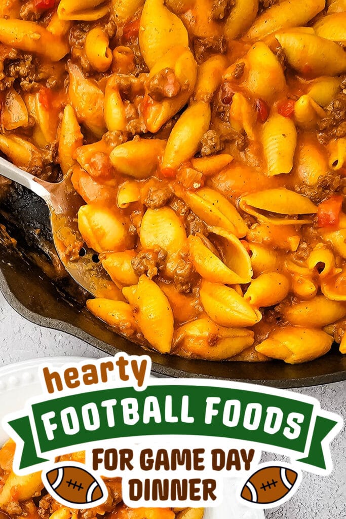 football food ideas -One Pan Cheeseburger Pasta copy