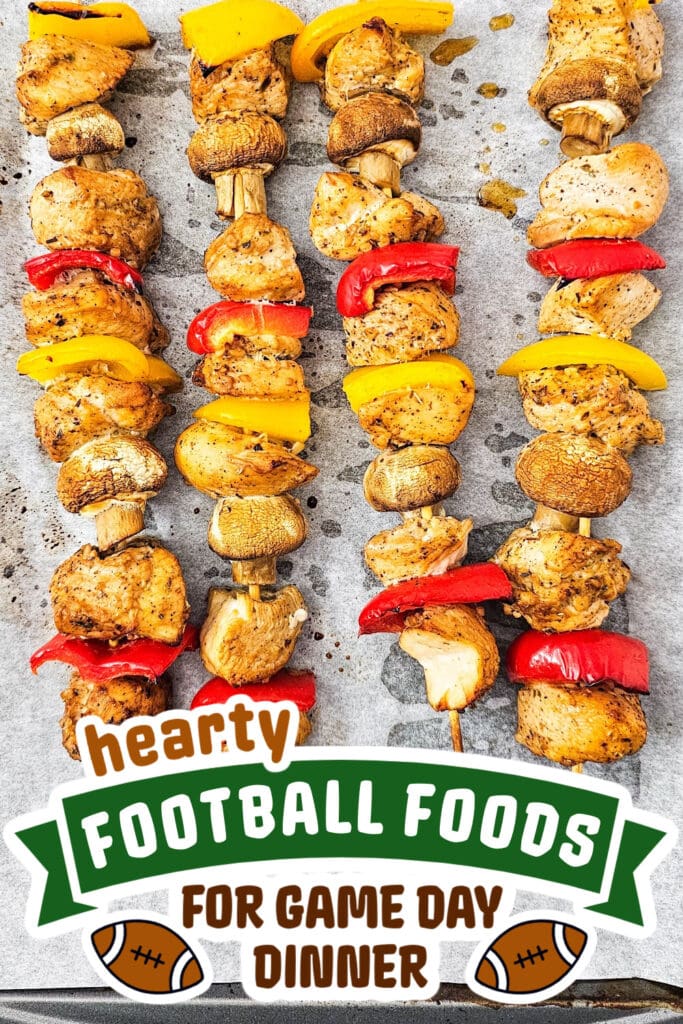 football food ideas -Sheet Pan Chicken Kabobs copy