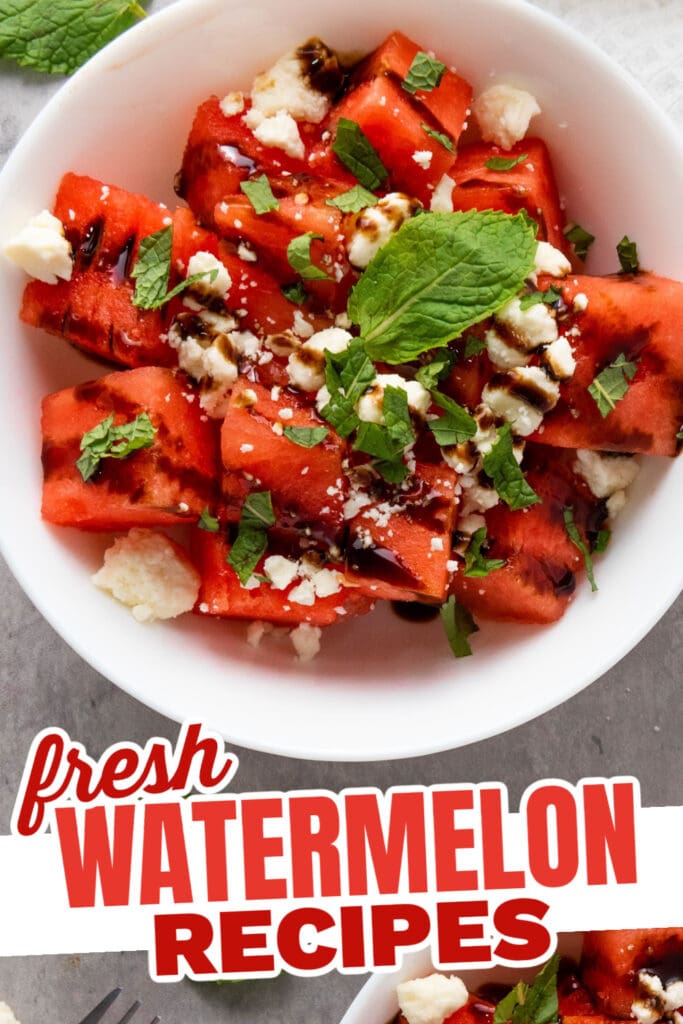 fresh watermelon recipes - Watermelon Feta Salad with Balsamic Glaze copy