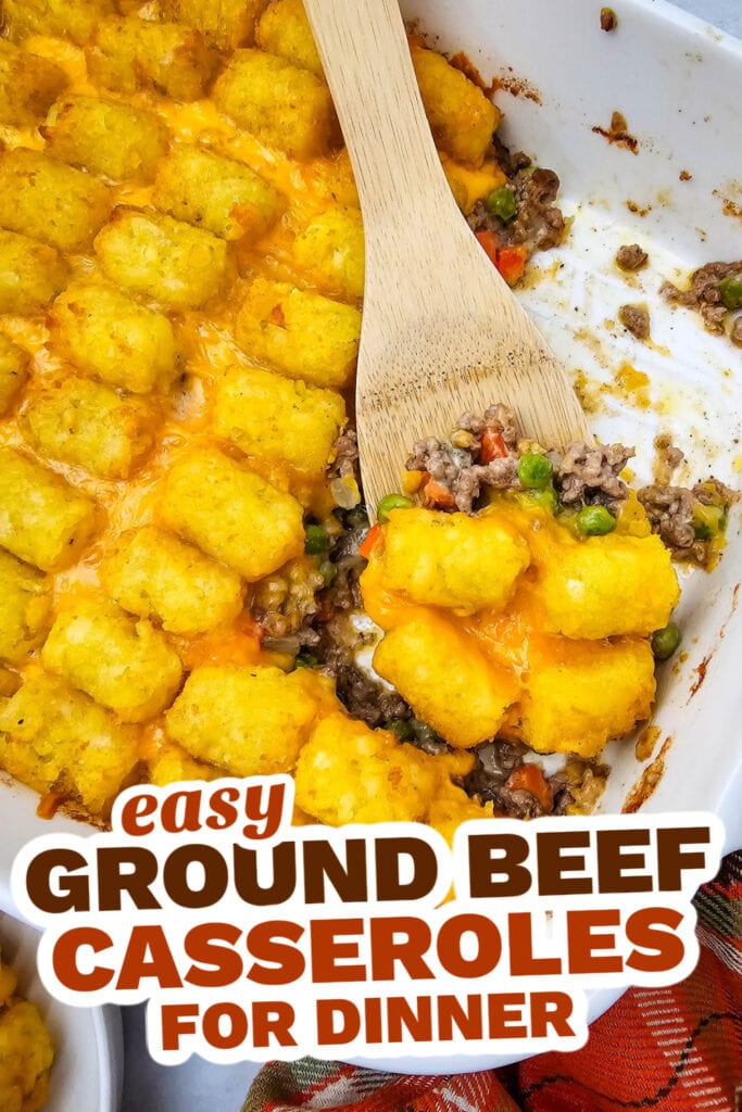 ground beef casseroles - Beefy Cheesy Tater Tot Casserole