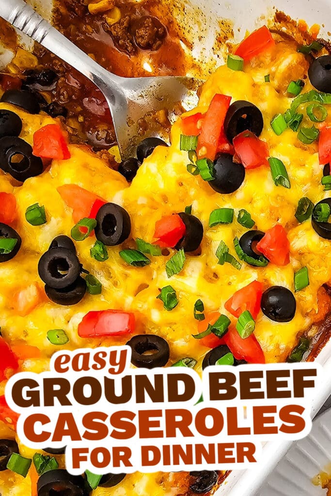 ground beef casseroles - Cheesy Mexican Taco Tater Tot Casserole