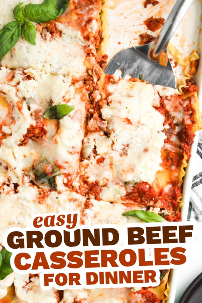 ground beef casseroles - Sheet Pan Cheesy Lasagna