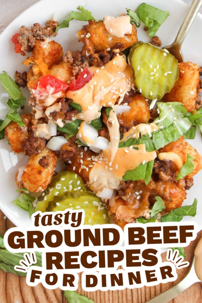 ground beef recipes - Cheeseburger Loaded Tots
