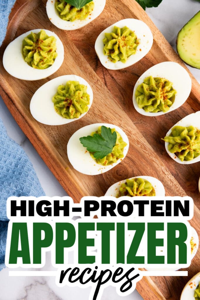 high protein appetizers - Avocado Deviled Eggs copy