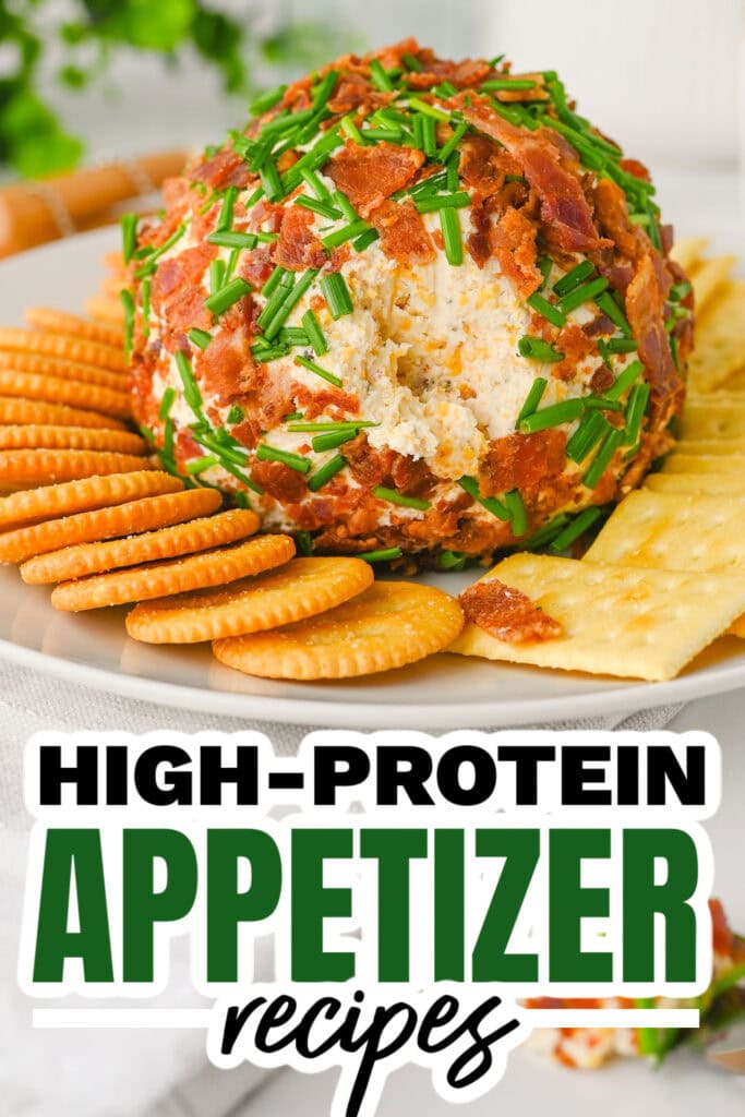 high protein appetizers - Bacon Ranch Cheeseball copy
