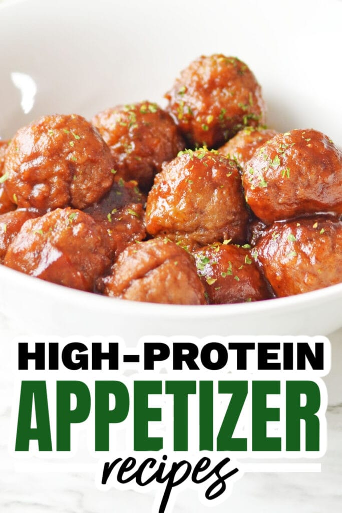 high protein appetizers - Crockpot Cranberry Meatballs copy