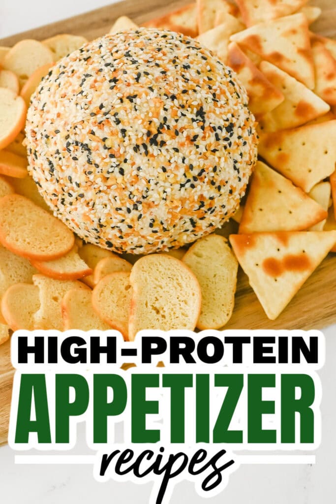high protein appetizers - Everything Bagel Cheeseball copy