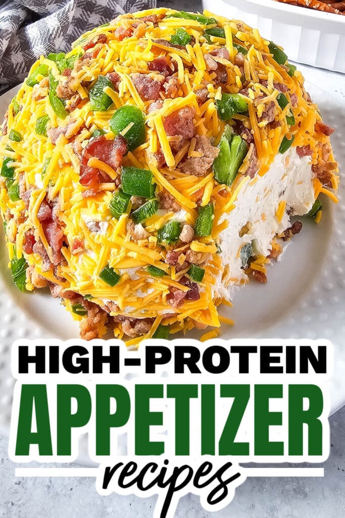 high protein appetizers - Jalapeño Popper Cheeseball copy
