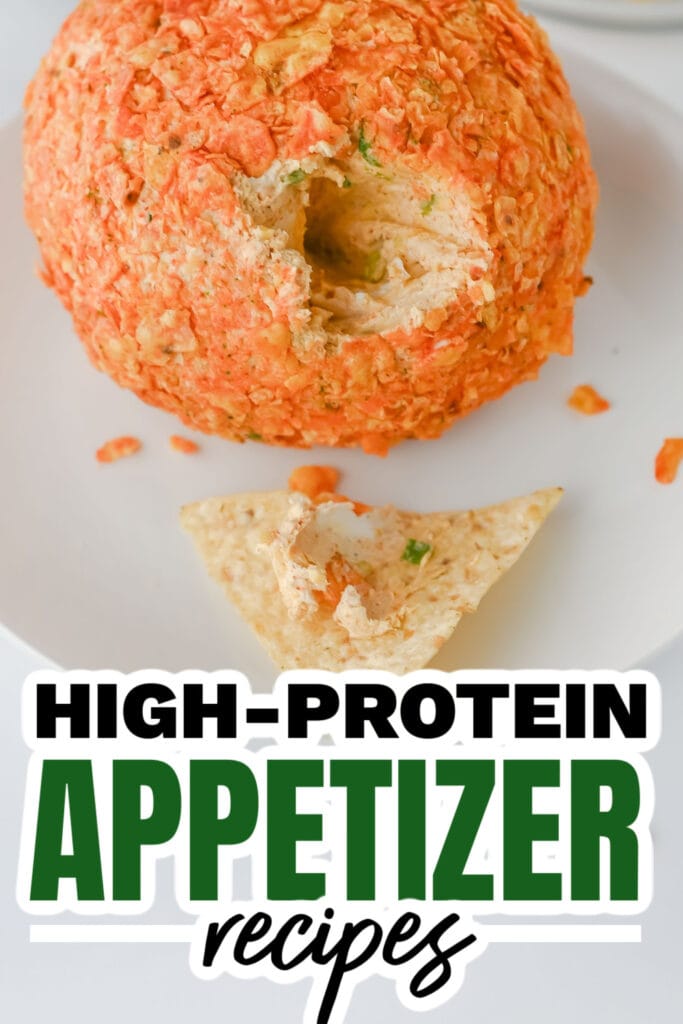 high protein appetizers - Taco Cheeseball with Doritos Crunch copy