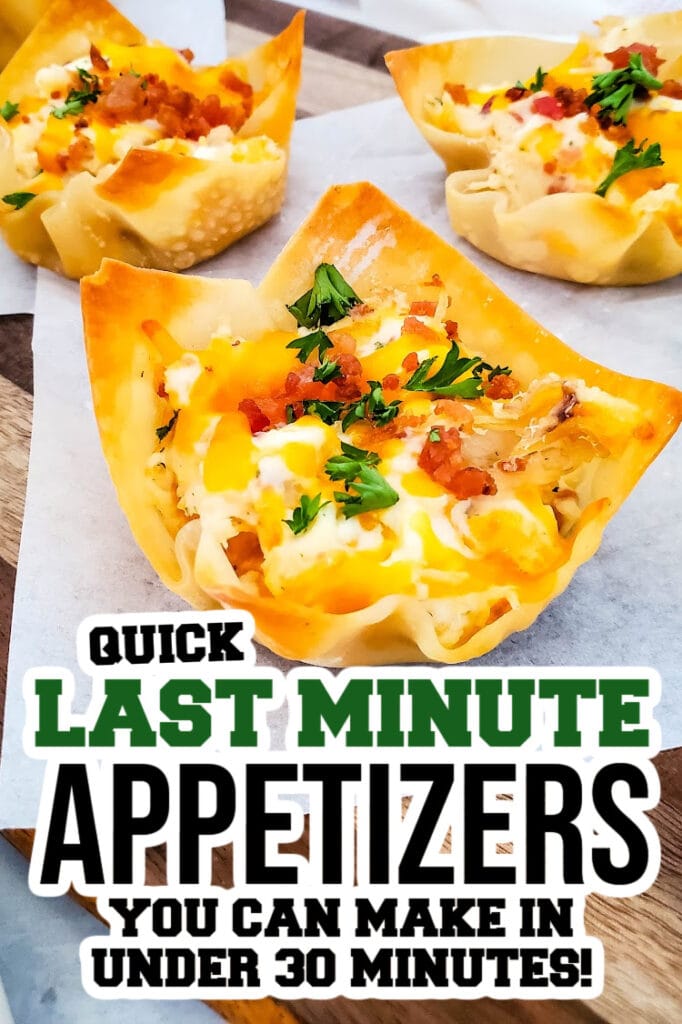 last minute appetizers - Cheesy Ranch Chicken Wonton Cups