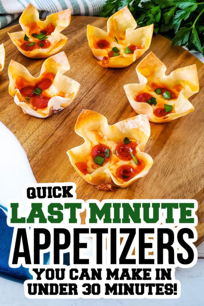 last minute appetizers - Pizza Wonton Cups