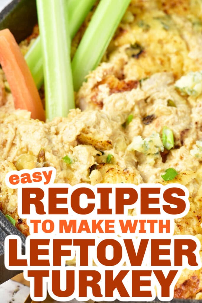 leftover turkey recipes - Cheesy Turkey Buffalo Dip copy