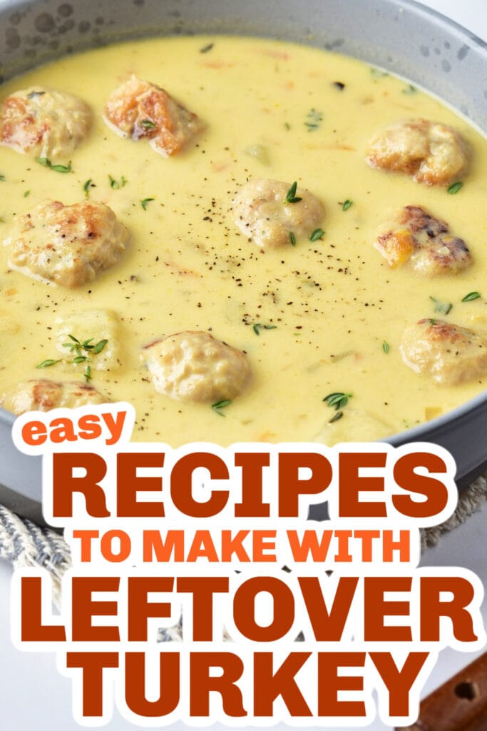 leftover turkey recipes - Cheesy Turkey Meatball Soup copy