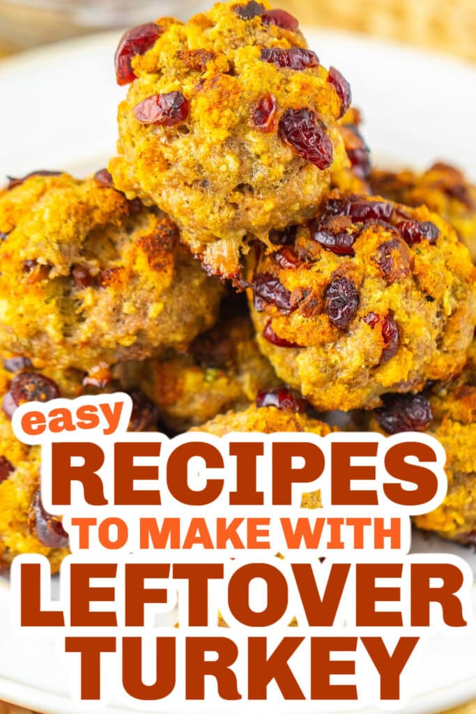 leftover turkey recipes - Cranberry Turkey Stuffing Balls copy