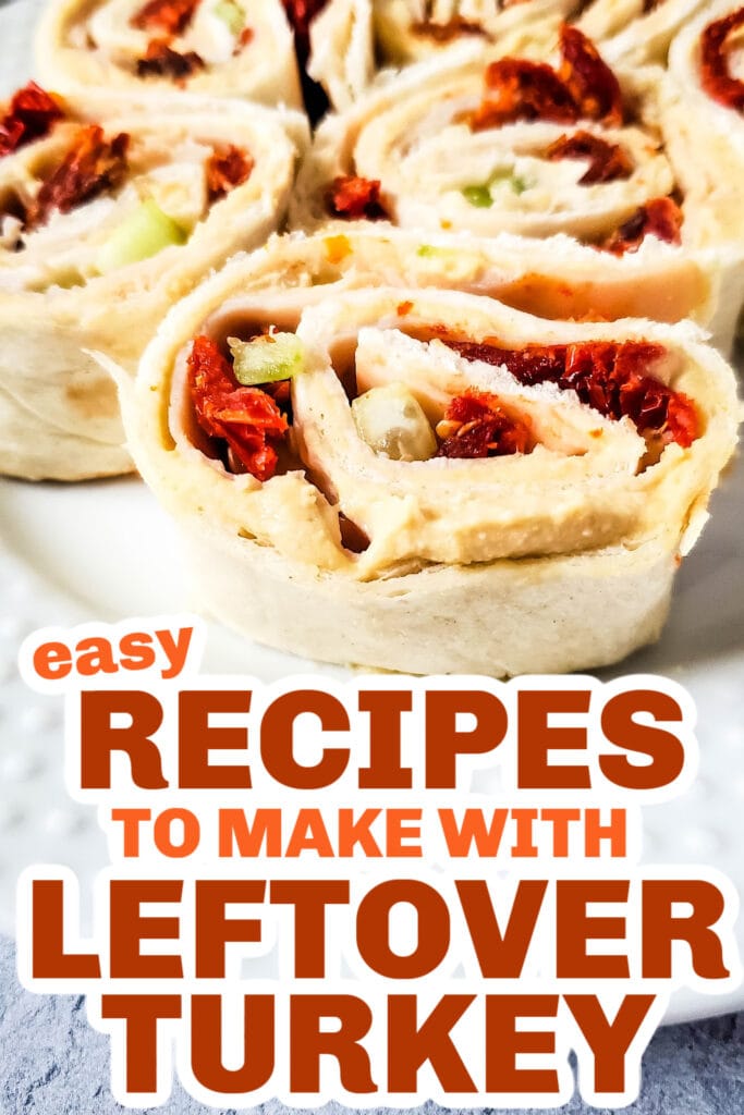 leftover turkey recipes - Turkey Hummus Pinwheels copy