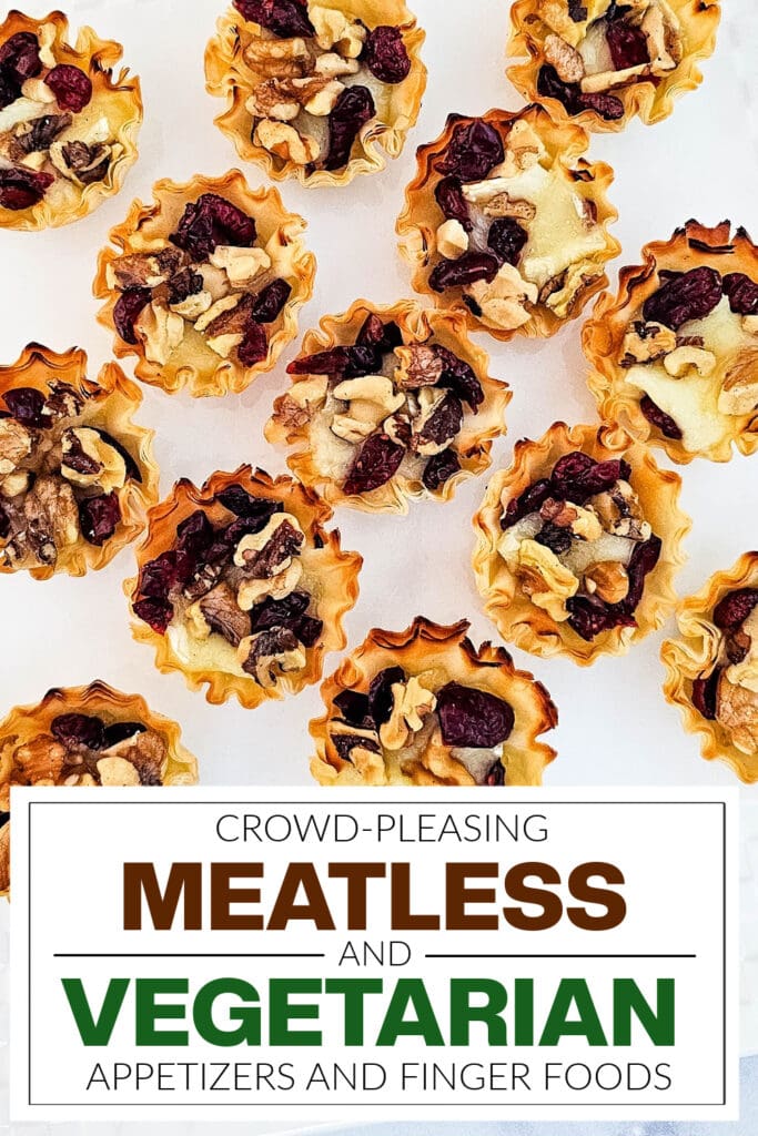 meatless and vegetarian appetizers - Baked Cranberry and Walnut Brie Bites