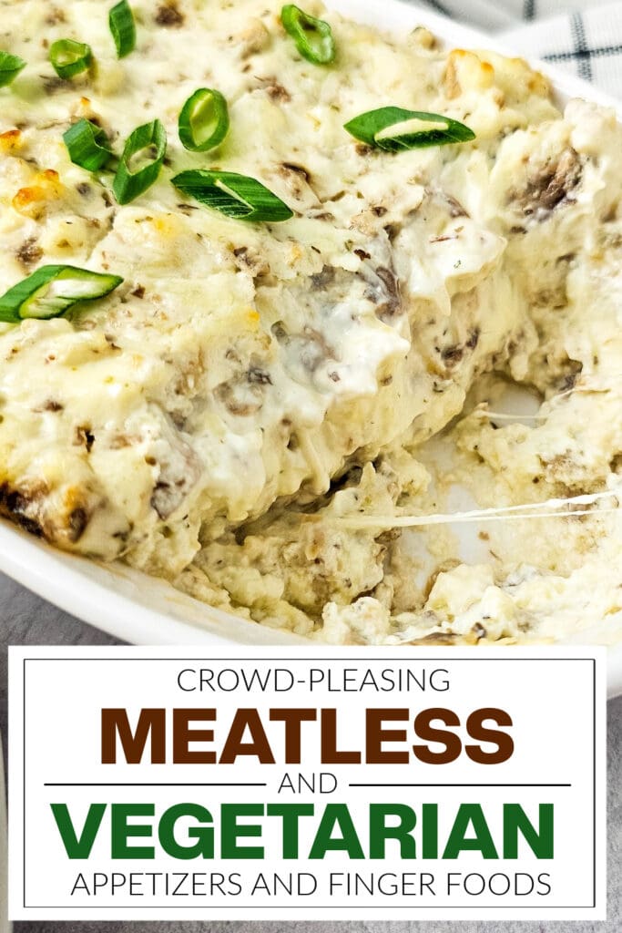 meatless and vegetarian appetizers - Creamy Baked Mushroom Dip