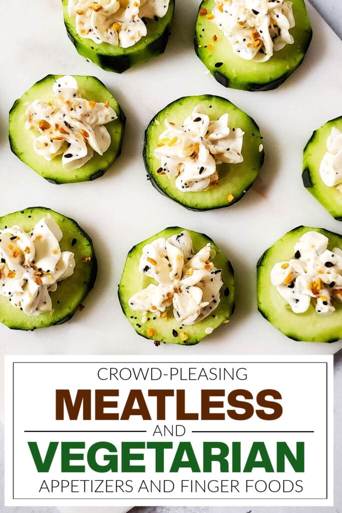 meatless and vegetarian appetizers - Everything Bagel Cucumber Bites