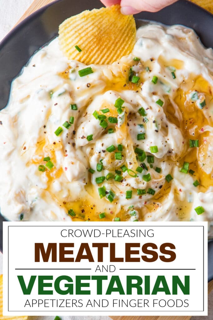 meatless and vegetarian appetizers - French Onion Dip with Honey