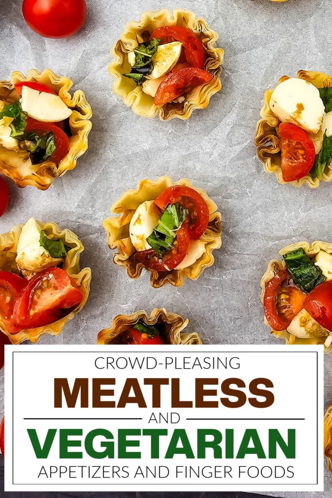 meatless and vegetarian appetizers - Mini Caprese Cups