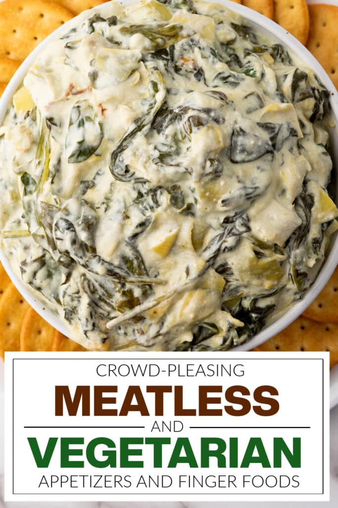 meatless and vegetarian appetizers - Slow Cooker Spinach Artichoke Dip