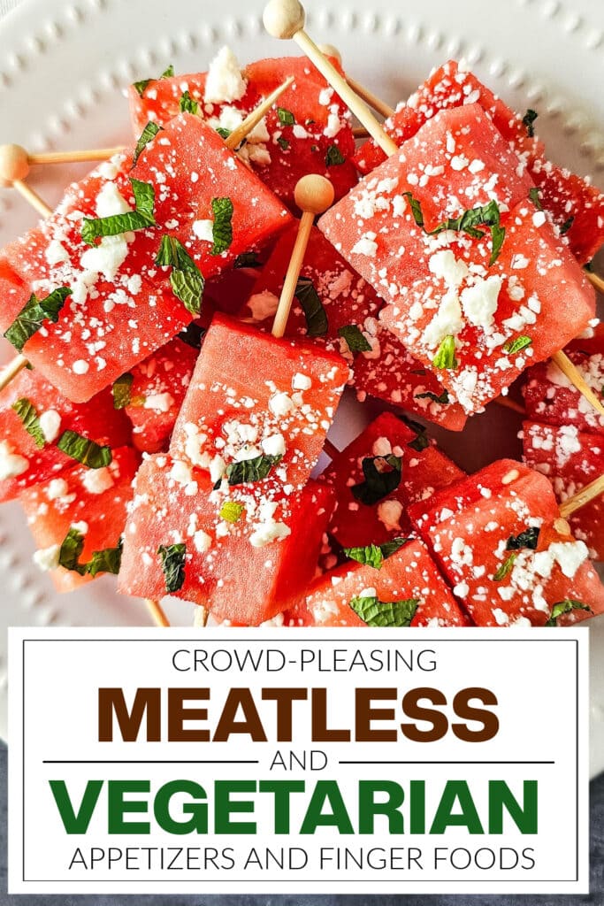 meatless and vegetarian appetizers - Watermelon Feta Skewers
