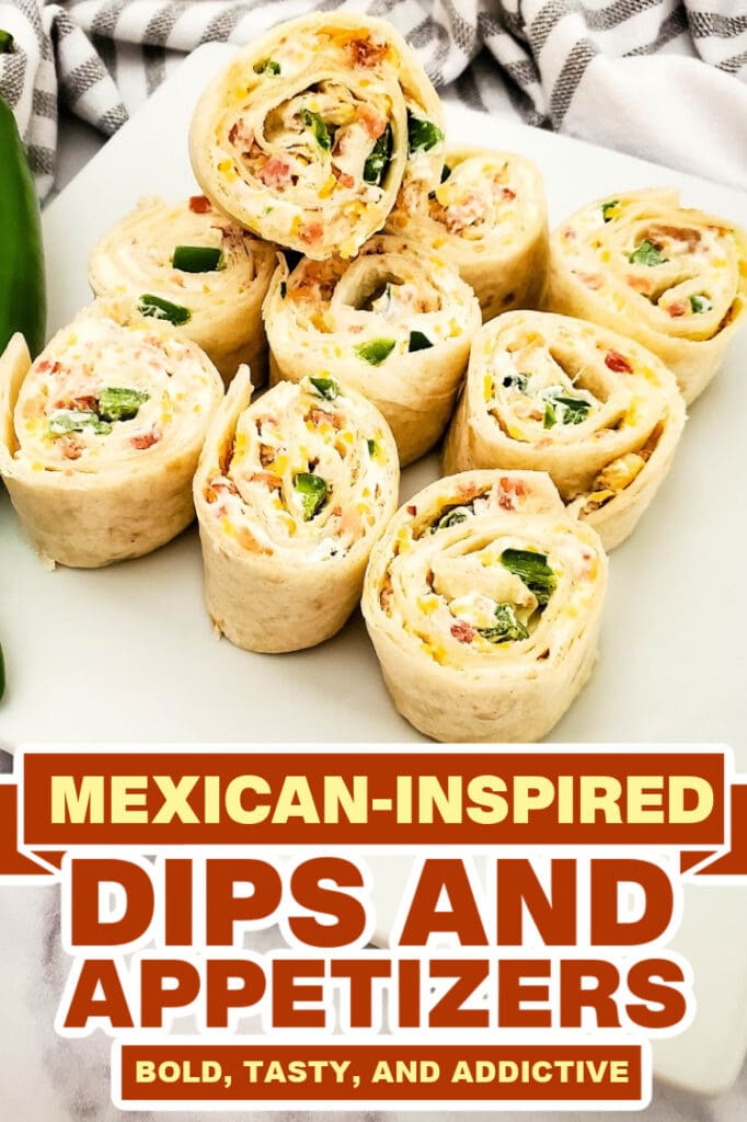 mexican dips and appetizers - Jalapeño Popper Pinwheels